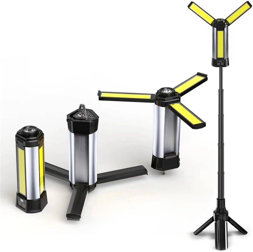 Rechargeable Camping Lights,Telescopic & Collapsible Mobile Lighting, LED Camping Lantern,Built-in 6000mAh Battery Work Light & Flash Light for Adventure,Fishing,Hiking,Camping,Live Streaming