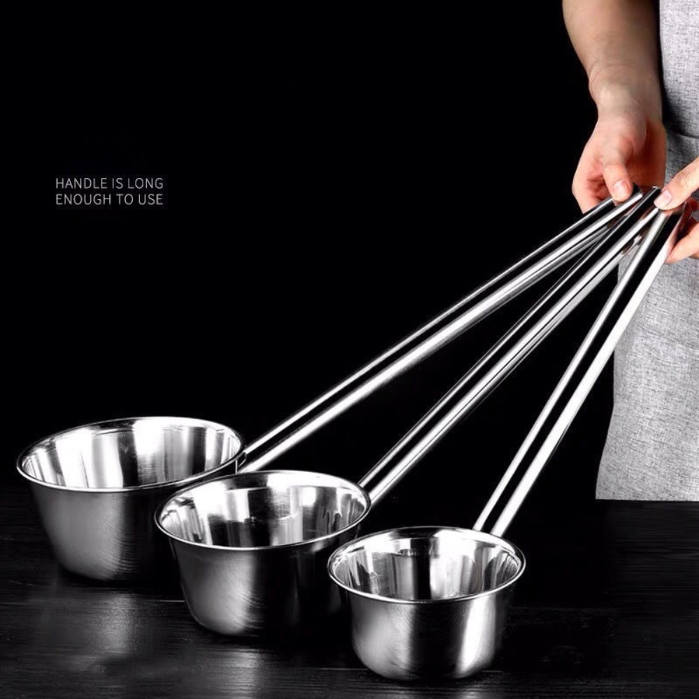 Hot Sale 304 Food Grade Stainless Steel Ladle Multifunctional Can Be Used with Electric Furnace Water Ladle Congee Spoon Canteen