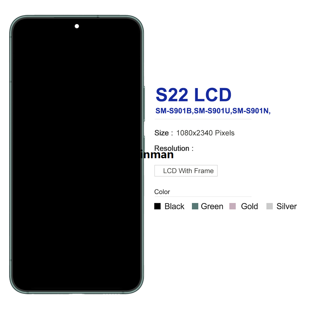 Linman S22 Ultra AMOLED Screen Assembly for Samsung S22 Ultra 5G S9 08B SM-S908B/DS Lcd Display Digital Touch Screen Replacement