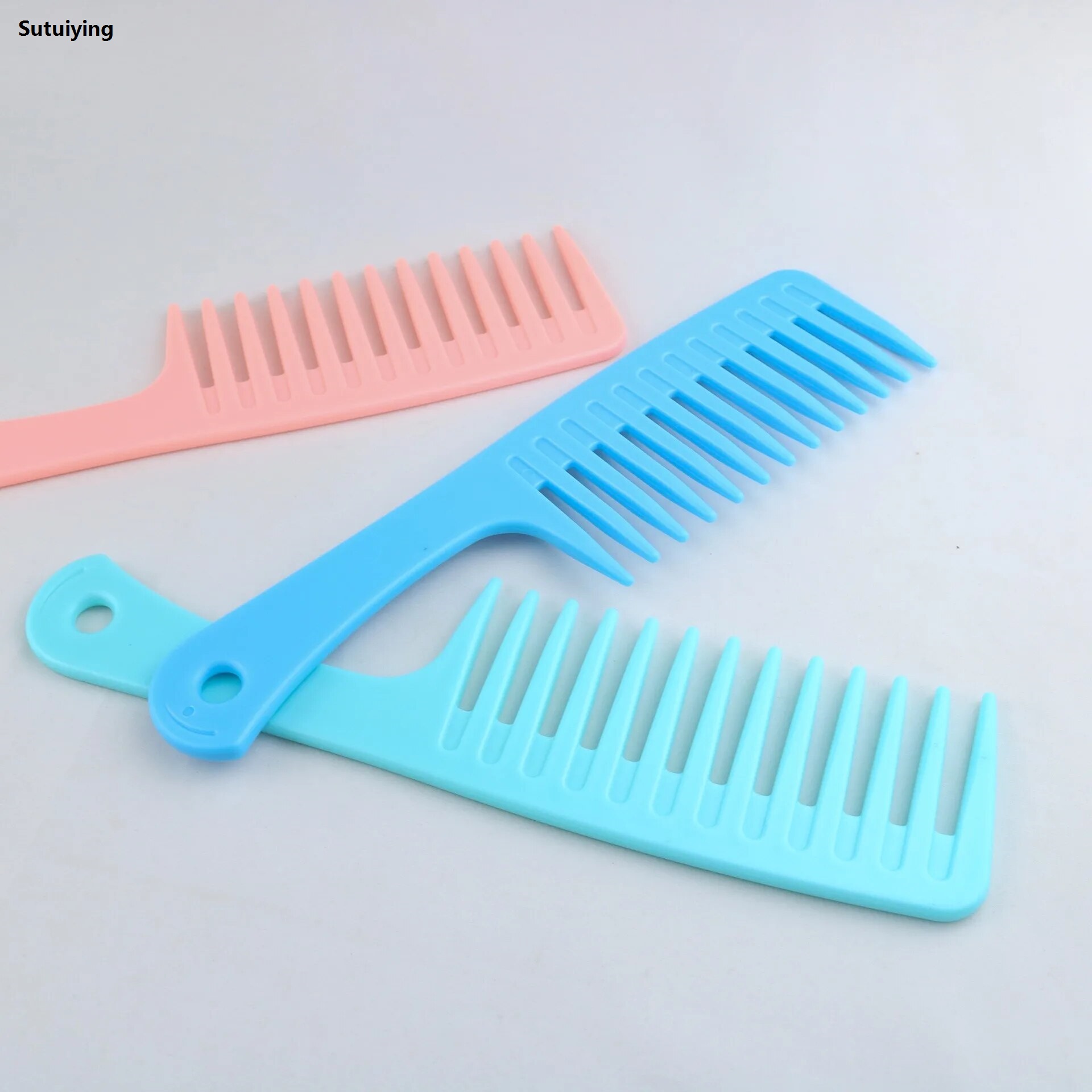 Sutuiying Direct Supply Handle with Hole Smooth Surface Big Comb Home Big 【2025 Version】 Teeth Smooth Hair Comb Smooth Teeth Do Not Hurt Scalp Hair