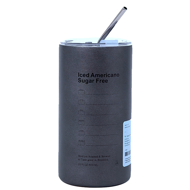 Travel-Ready Double Wall Vacuum Insulated Coffee Mug for Ice American Coffee, Stainless Steel Flask