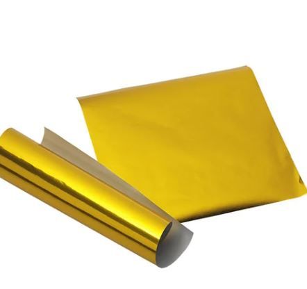 FR-KG Pack of 10 Sheets of Golden Temple Paper Sheet / Sheets for Lining and Decoration White Back Side Glossy Gold Waterproof Papers Gift Wrapping