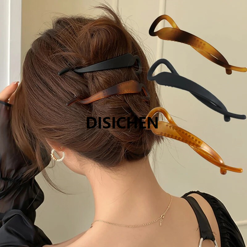 DISICHEN Banana Hair Clip Acrylic Hair Claws Hairpins Barrette Crab Solid Color Ponytail for Women Girls Hair Accessories Headband Portable