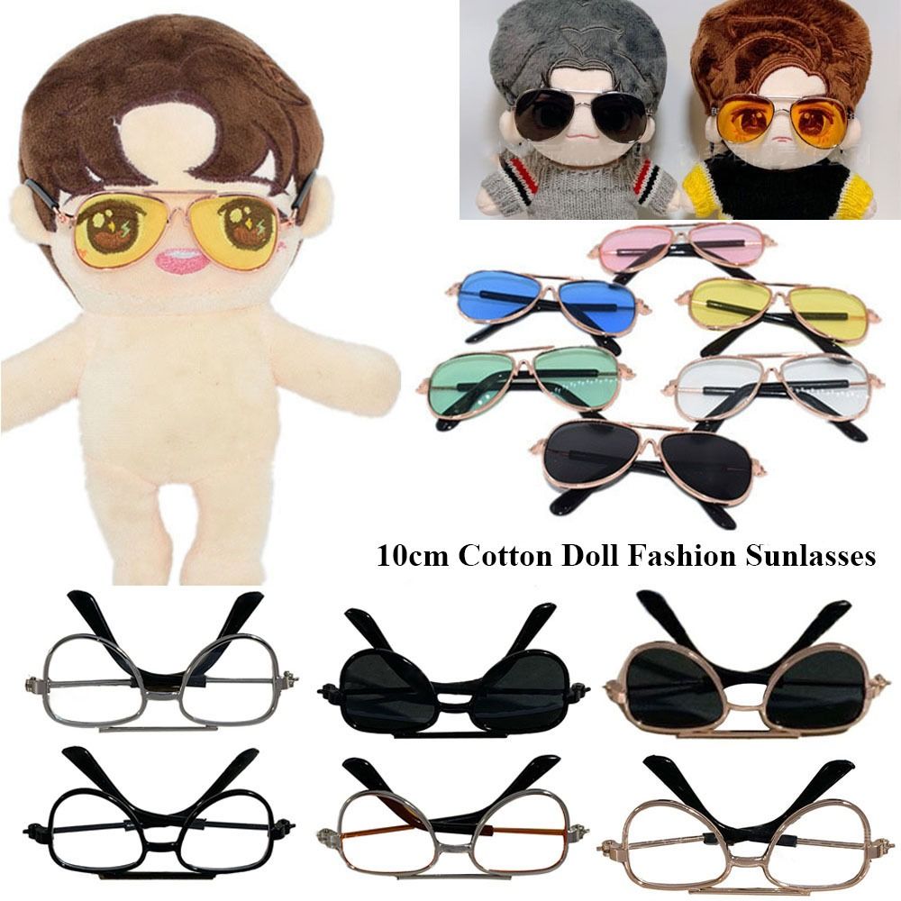 Kids Girls Gift for 1/31/4 BJD Mini Plush Doll Glasses Clothes Plush Doll Eyeglasses Cute Heart Frame For 10cm Dolls
