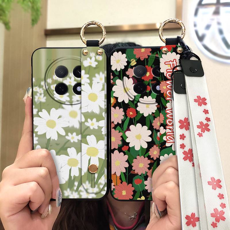 Oil Painting Anti-knock Phone Case For OPPO A5 Pro 5G China Anti-dust Kickstand Wristband Shockproof Back Cover flower