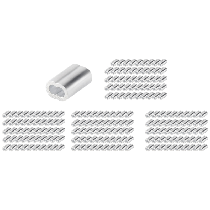 OUMERY 200PCS 1/16 Inch Cable Ferrule Set Aluminum Alloy Crimping Loop Sleeve for Wire Rope