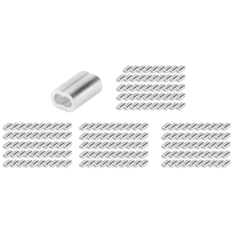 OUMERY 200PCS 1/16 Inch Cable Ferrule Set Aluminum Alloy Crimping Loop Sleeve for Wire Rope