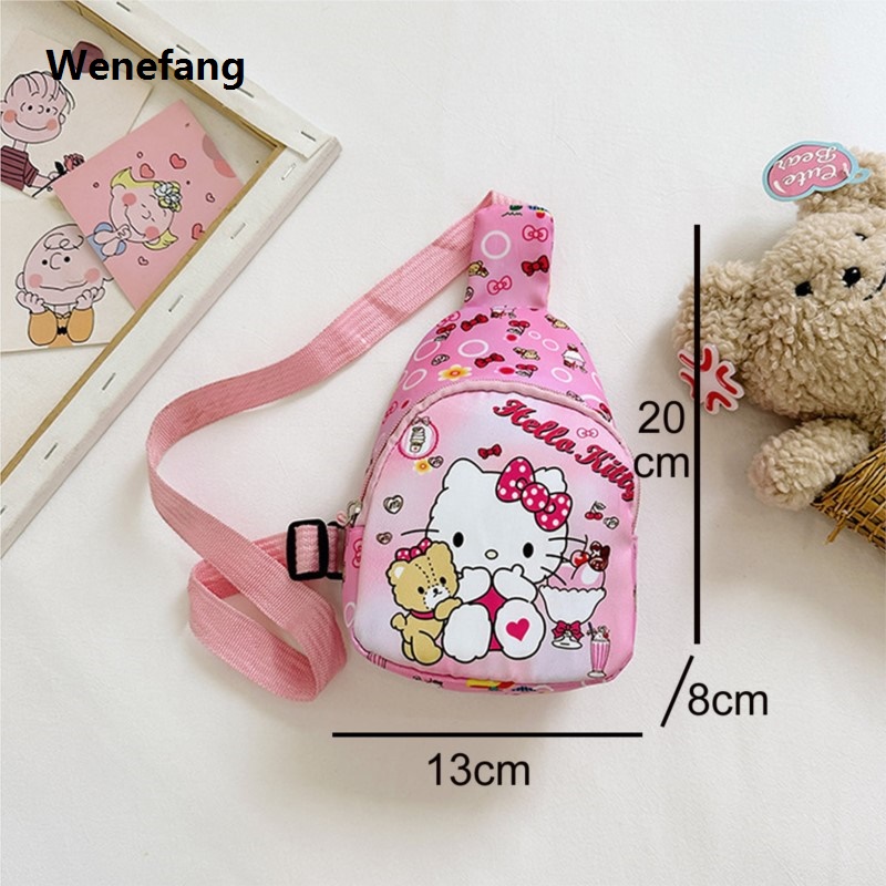 Wenefang Sanrio Kawaii Kuromi Chest Bag Crossbody Bags Cinnamoroll My Melody Bargain price Messenger Shoulder Handbag Children Girl Travel Sport Girls