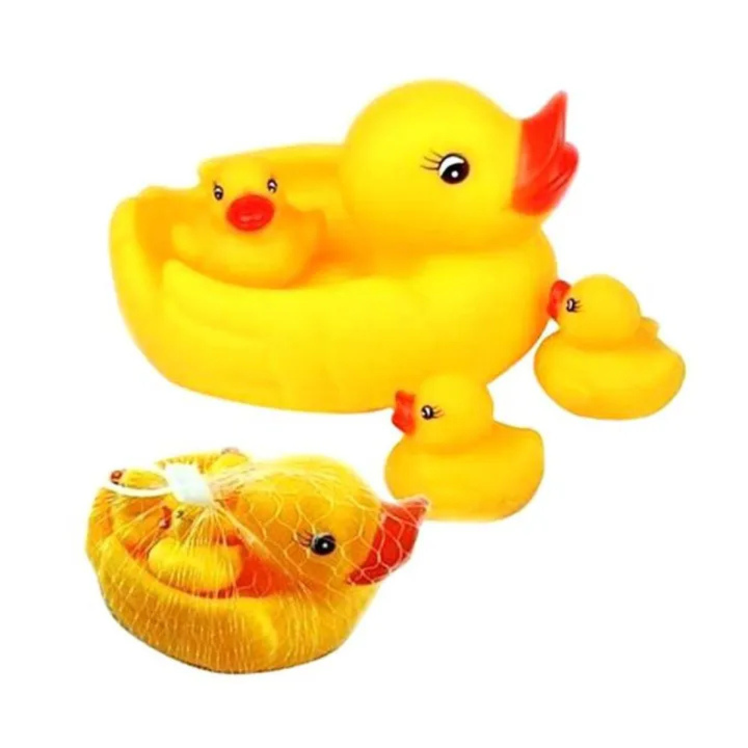 Bath Time Joy - 4 Pcs Squeaky Duck Set for Babies