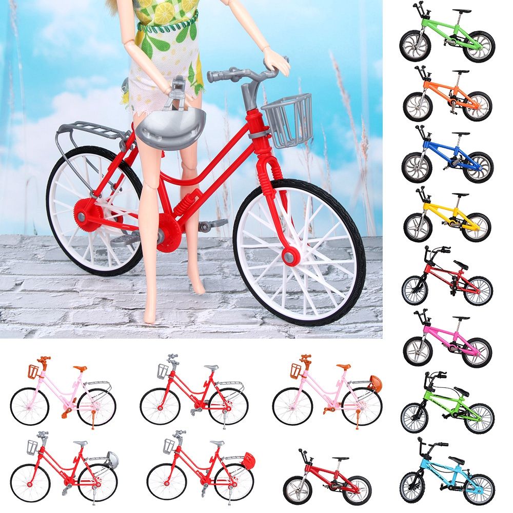 Pink Green Mixed Style Dollhouse Outdoor Sports Toy Plastic Bike Doll Bicycle Doll Accessories