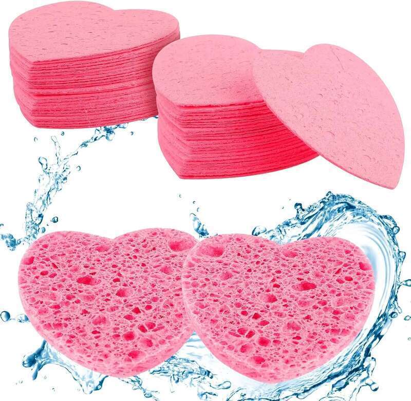 10 Pcs Facial Compressed Sponges Daily Cleansing, Natural Wood Pulp Cotton Face Washing Sponge Pads