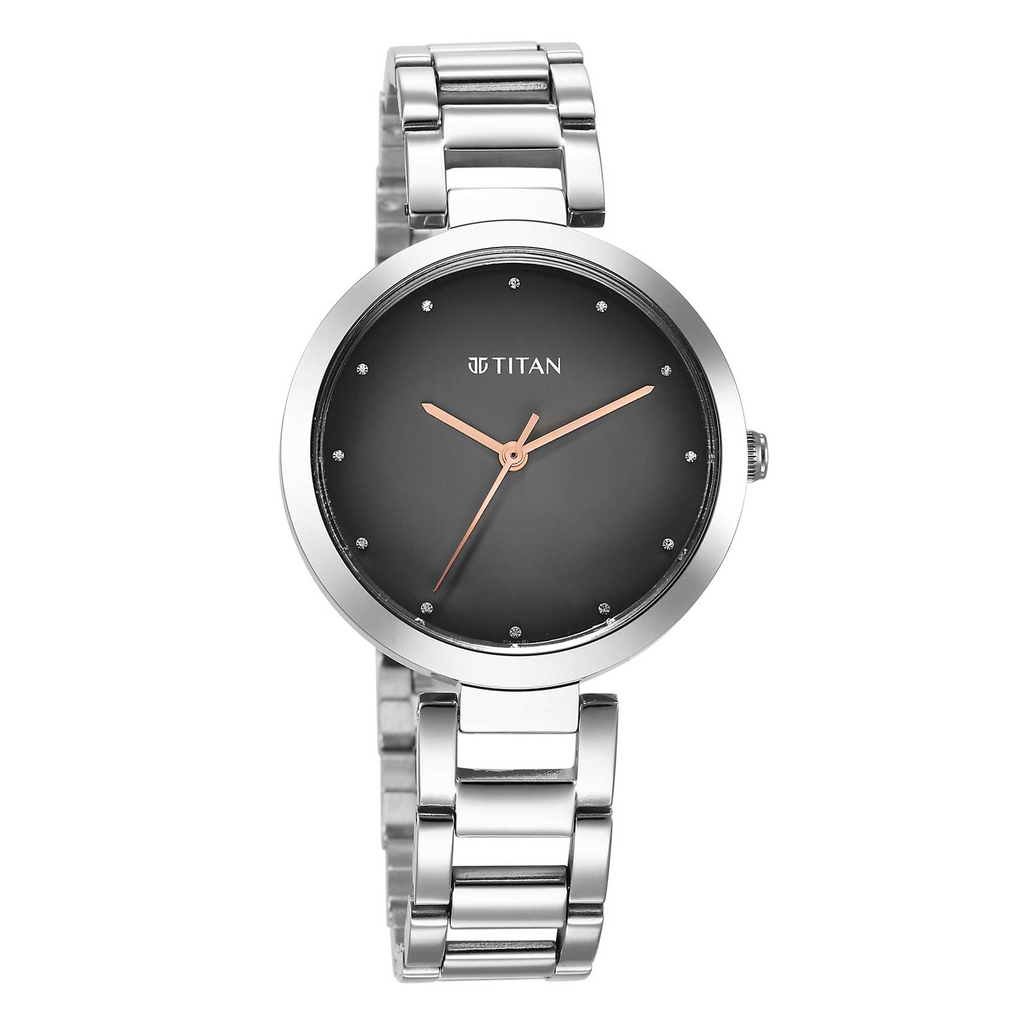 Titan Workwear Quartz Analog Black Dial Black Stainless Steel Strap Watch for Women -2480NM01
