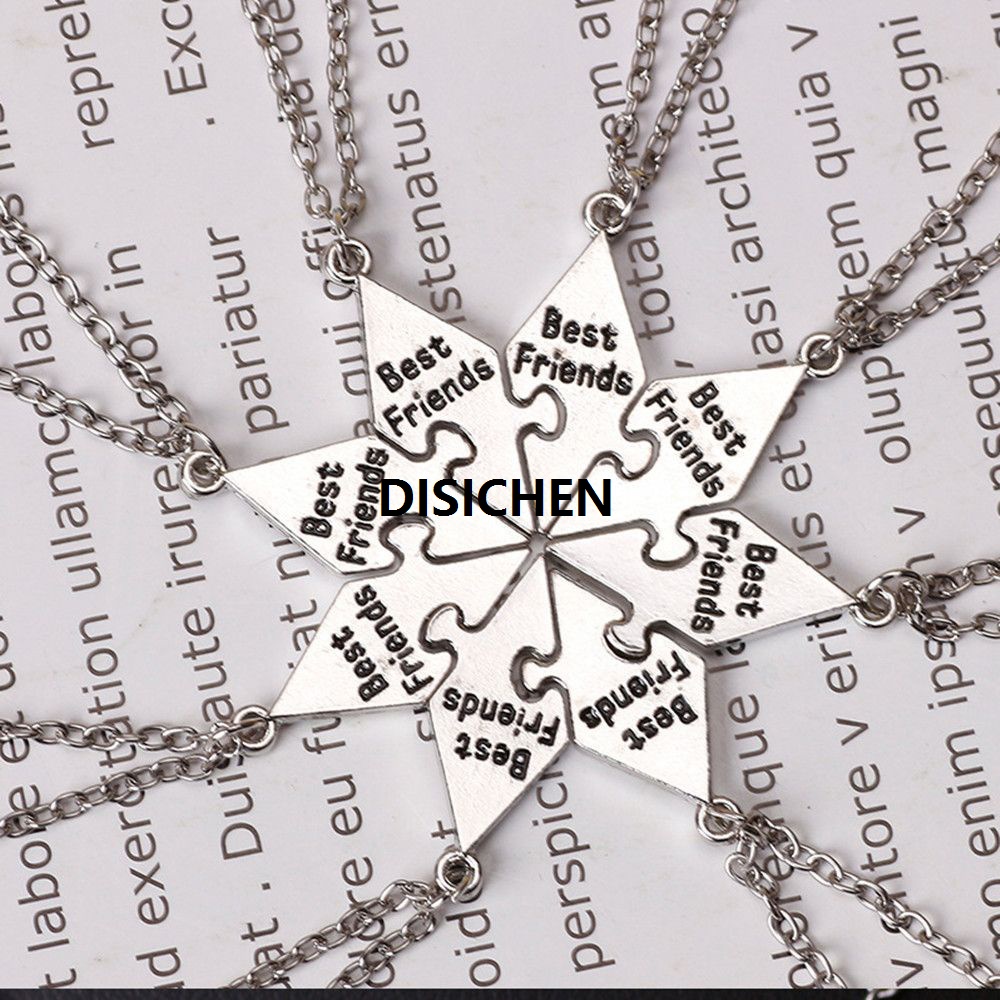 DISICHEN Best friend 5 6 7 piece necklace set BFF friendship necklace for Women star steel alloy necklace for men jewelry necklaces for girl boy Luxury