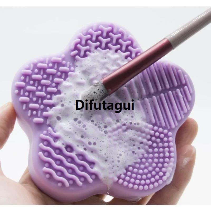 Difutagui Seashell Washing Brush Box Cleaning Mat Cosmetic Brushes Cleaner Luxury Make Up Brushes Cleaner Pad Universal Scrubber Pads Accessories