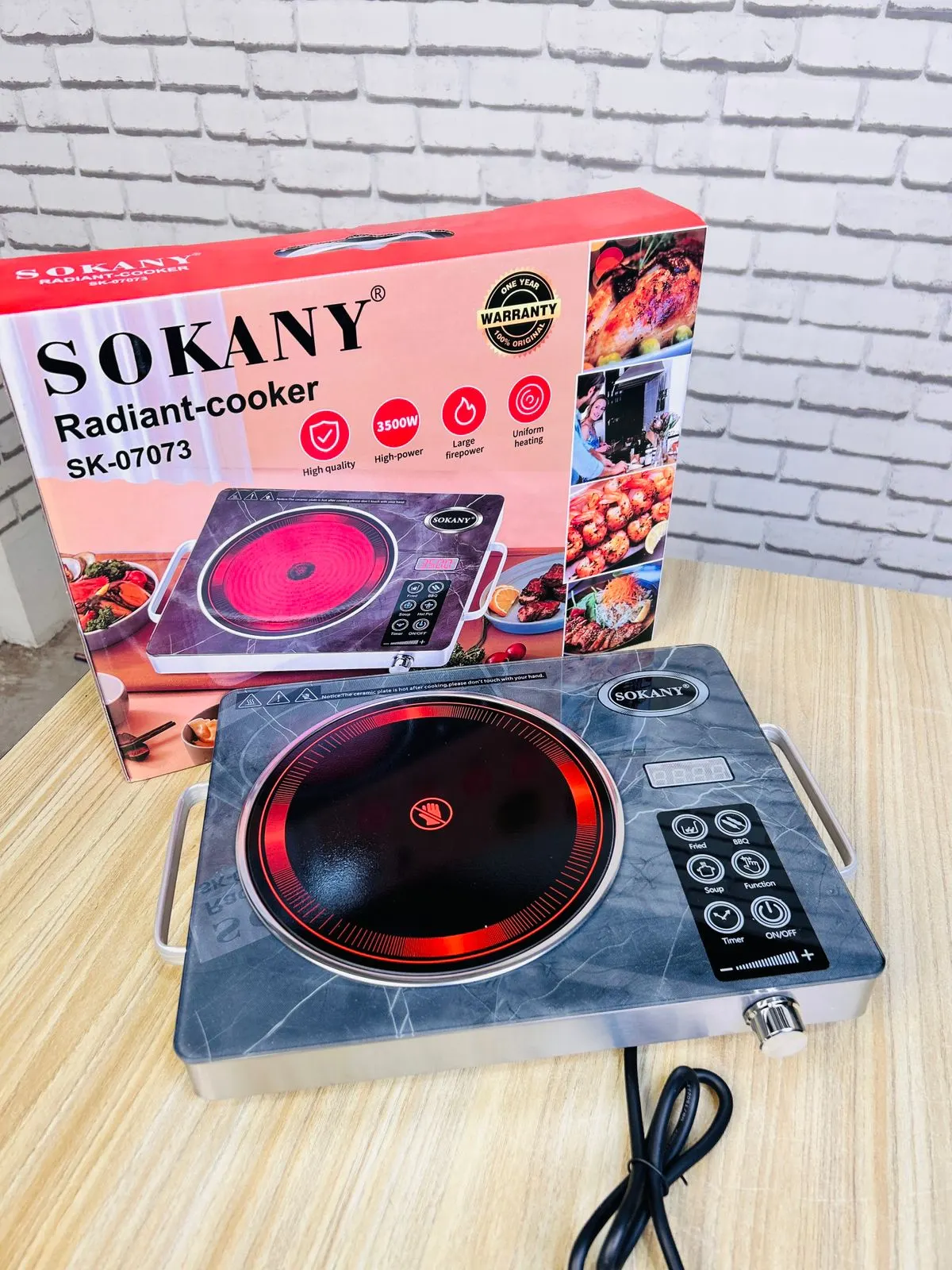 Sokany 3500W Infrared Induction Cooktop Glass With Touch Panel Function (SK-07073) - image 1