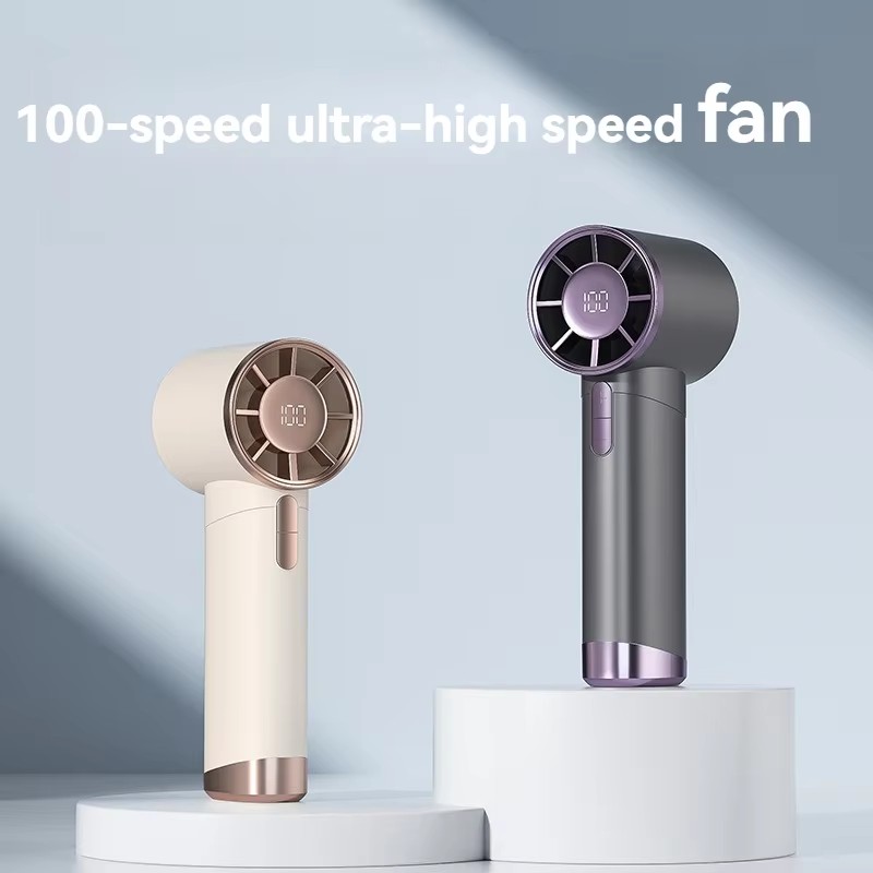 Bargain price 1-100 Speeds Adjustable Fan Type C Rechargeable Silent Small Fan Built in 3000mAh Battery Personal Cooling Fan with Led Display
