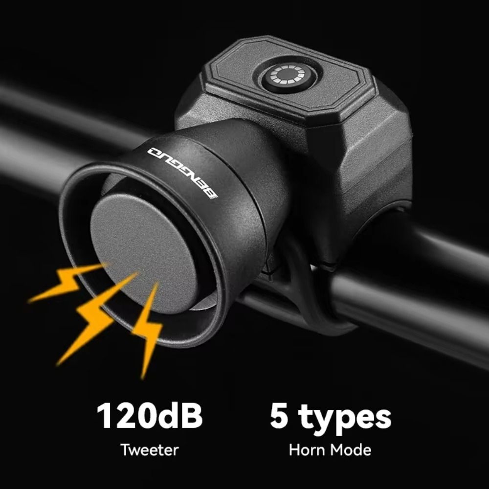 Durable USB Rechargeable Bike Electric Horn Waterproof Safety Warning Motorcycle Handlebar Horn 120db Super Loud Electronic Bike Bell Riding Equipment