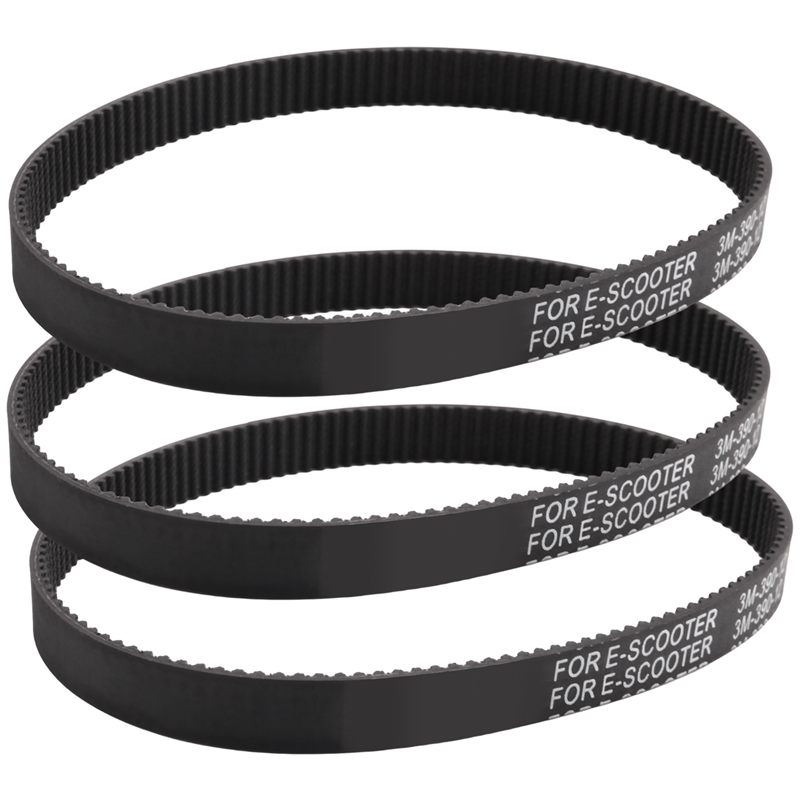 3Pcs -390-12 Drive Belt Thickened Rubber Drive Belt Accessories for Electric Bike E-Bike Scooter Motorcycle