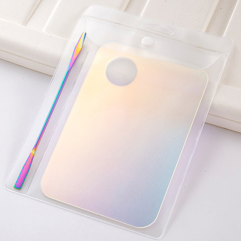 Bizzy 1/2Pcs Acrylic Makeup Color Mixing Palette With Spatula Mixing Foundation Lip colors Eye Shadow Nail Art Palette Cosmetic Tool