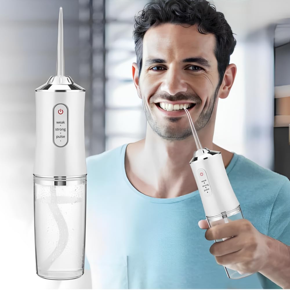 Shoppoint Premium Cordless Water Dental Flosser | Rechargeable Portable Teeth Irrigator with 3 Modes & 4 Nozzles | IPX7 Waterproof Oral Care Device Nepal