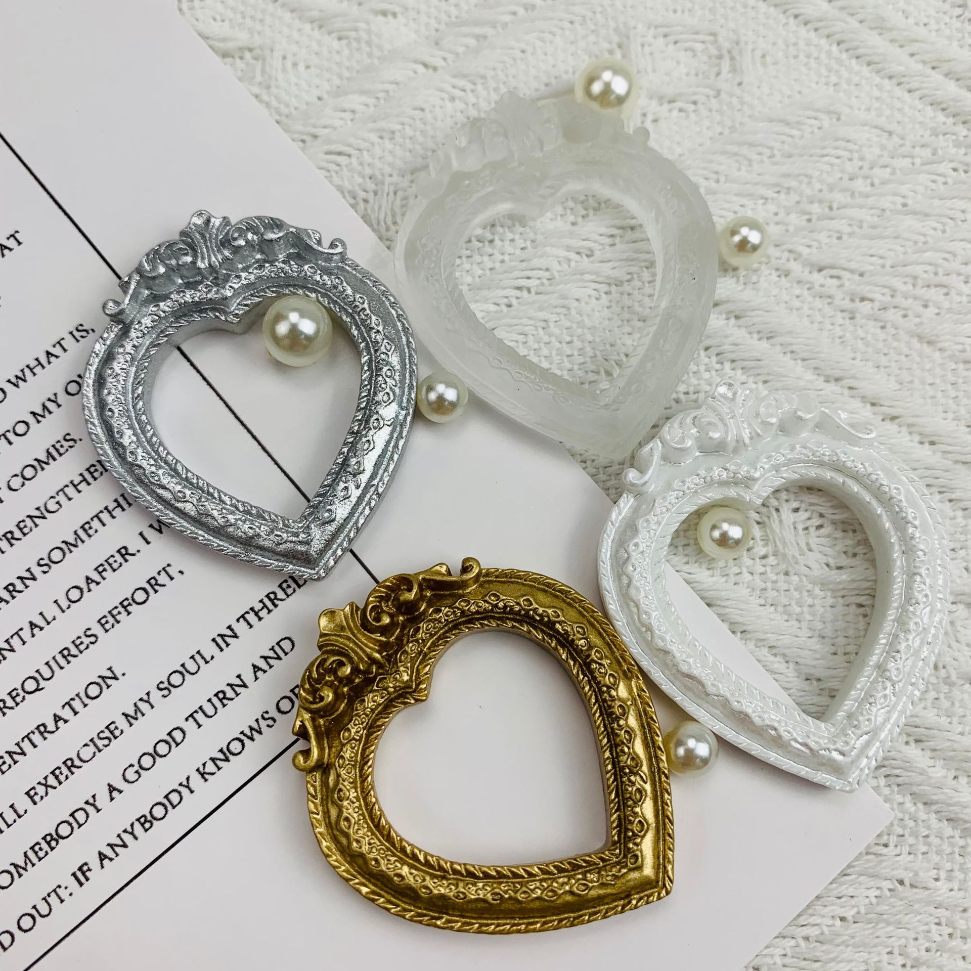 RHS Online 3PCS Resin Retro Photo Frames Junk Journal Crafts Micro Landscape Decorative DIY Accessories