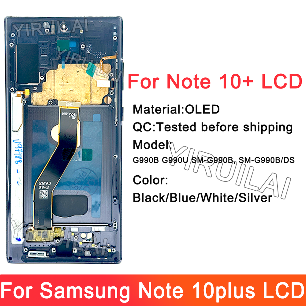 HOT Super OLED For Note 10 Plus Display With Frame for Samsung Note10 Plus LCD N975F N975U N975N Touch Screen Digitizer Replacement
