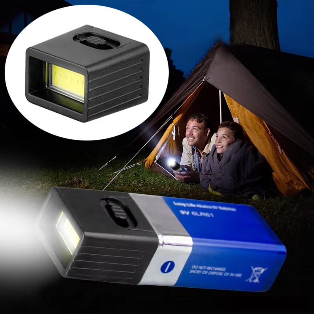 High Quality Mini 9V Battery Flashlight High Brightness Adjustable Lighting Work Light Portable COB LED Key Light