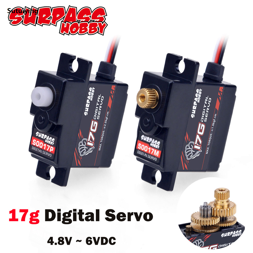 Sutuiying 2PCS SURPASS HOBBY 9g Metal Gear RC Car Servo 1.4KG Digital 4.8V Luxury ~ 6VDC 25T Motor for Airplane Robot Boat Model Accesorries Toy
