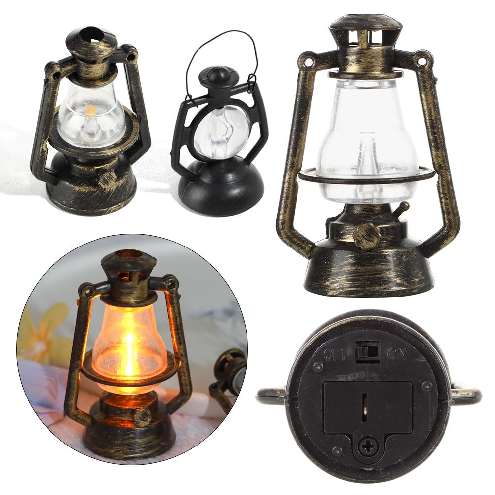Retro Style House Decor Pretend Play Mini Lantern Scene Ornaments Miniature Oil Lamp Dollhouse Accessories