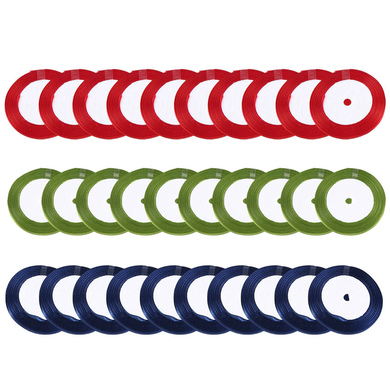 1Set 6mm Satin Ribbon Wholesale Gift Packing Christmas Decorate Manual DIY Ribbons Fabric