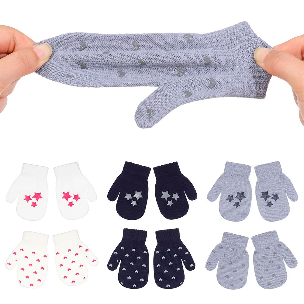 New Hot Soft Star Outdoor Sports Knitted Mittens Kids Gloves Thick Warm Cute Cartoon