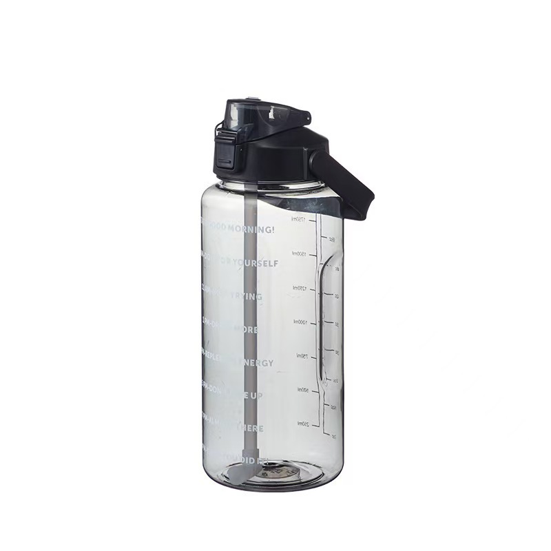 Straw with double drinking cup high value fitness summer large capacity sports water bottle outdoor portable plastic cup