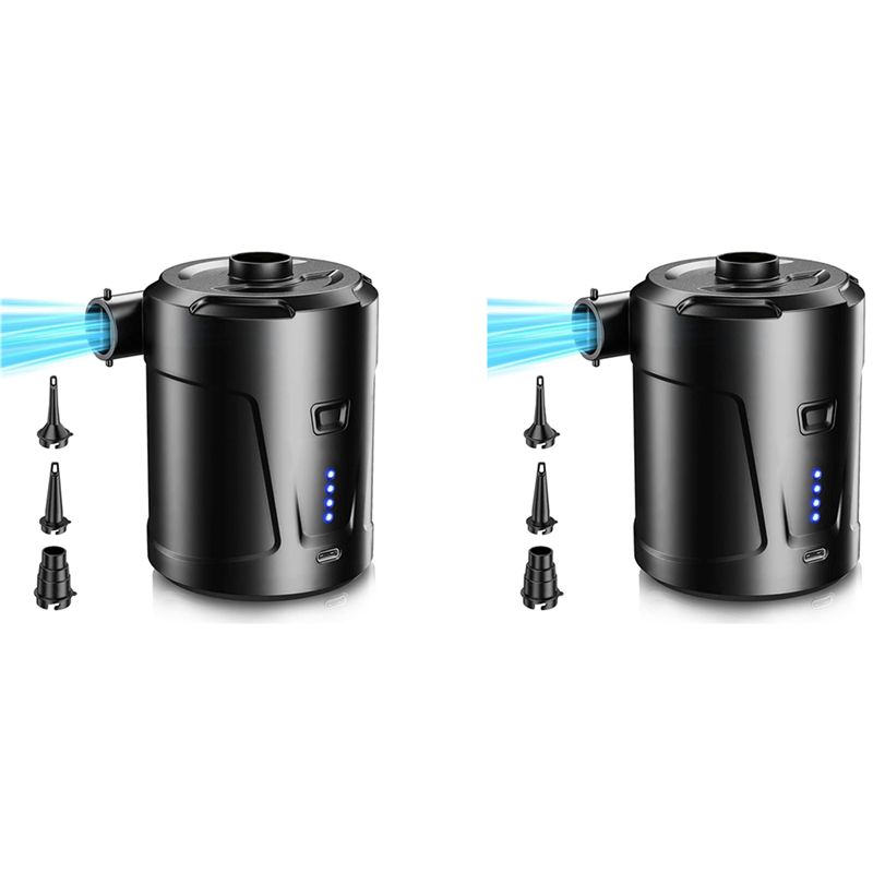 fasdaga 2X Electric Air Pump Portable Wireless Air Pump Inflatable Mattress Pump Inflator&Deflator Pool Pump for Camping Boats