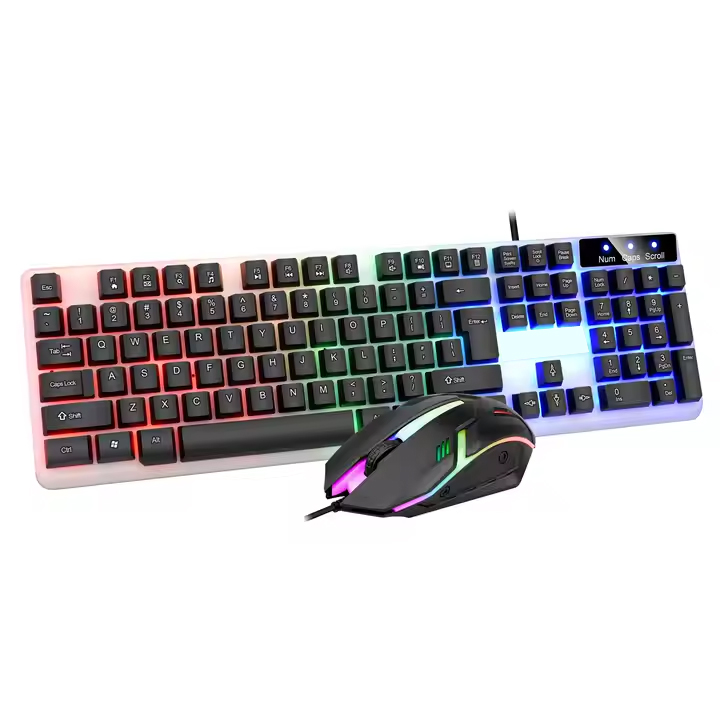 R8 1909 Wired Gaming Keyboard & Mouse Combo Set | Glow In The Dark | Rainbow Lighting | 100% Genuine
