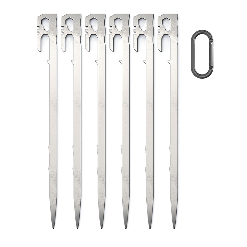 JAERBEE 420 Stainless Steel Tent Nails Ground Nails Fixed Piles Thick High Hardness Mountaineering Camping Sand 28cm