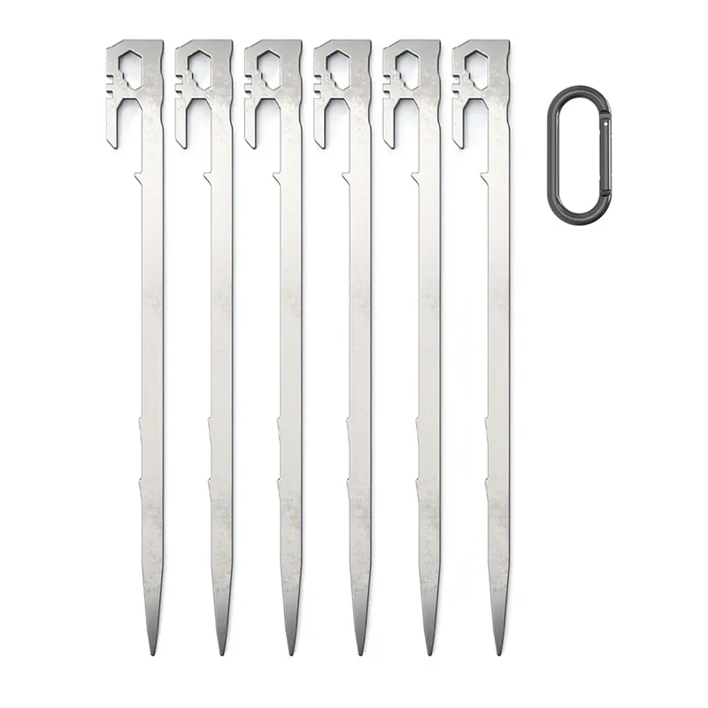 JAERBEE 420 Stainless Steel Tent Nails Ground Nails Fixed Piles Thick High Hardness Mountaineering Camping Sand 28cm