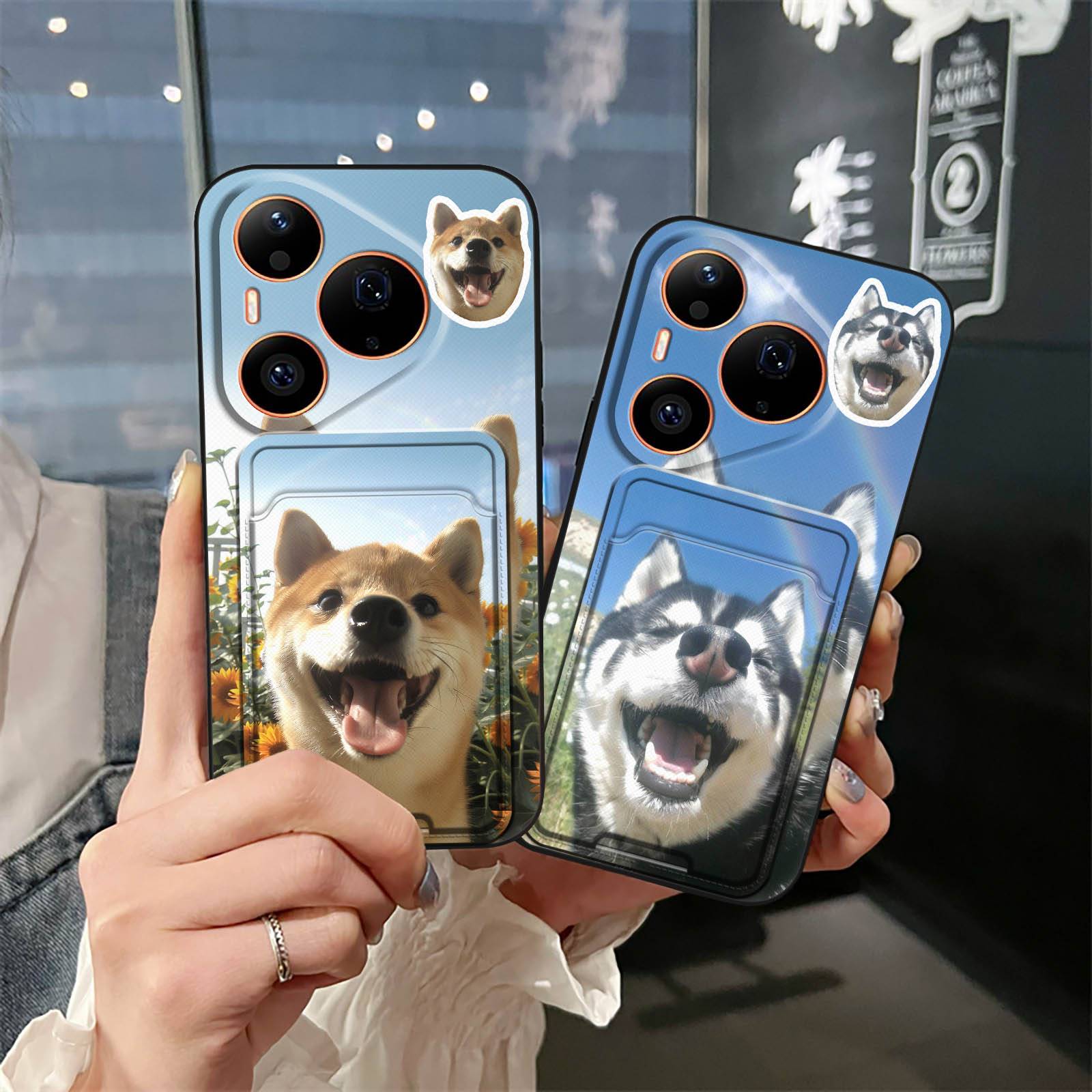 Cover Dirt-resistant Phone Case For Huawei Pura90 Pro/P90 Pro Back Cover Shockproof Cartoon Silicone Full wrap Card bag