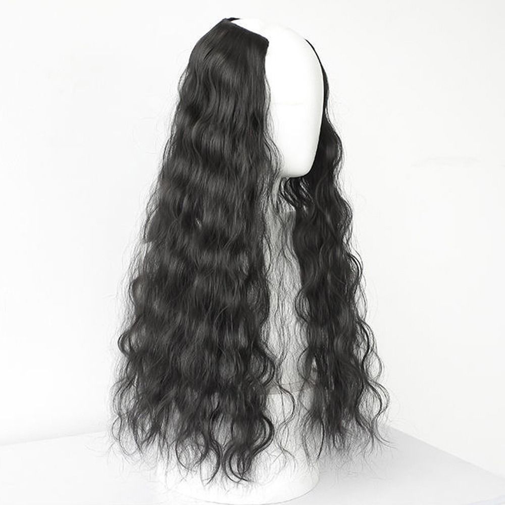 【Booming】 Wave Hair Piece Heat Resistant Fiber, Natural Black/Brown and Black, Light Brown, Dark Brown - 40/50/60cm