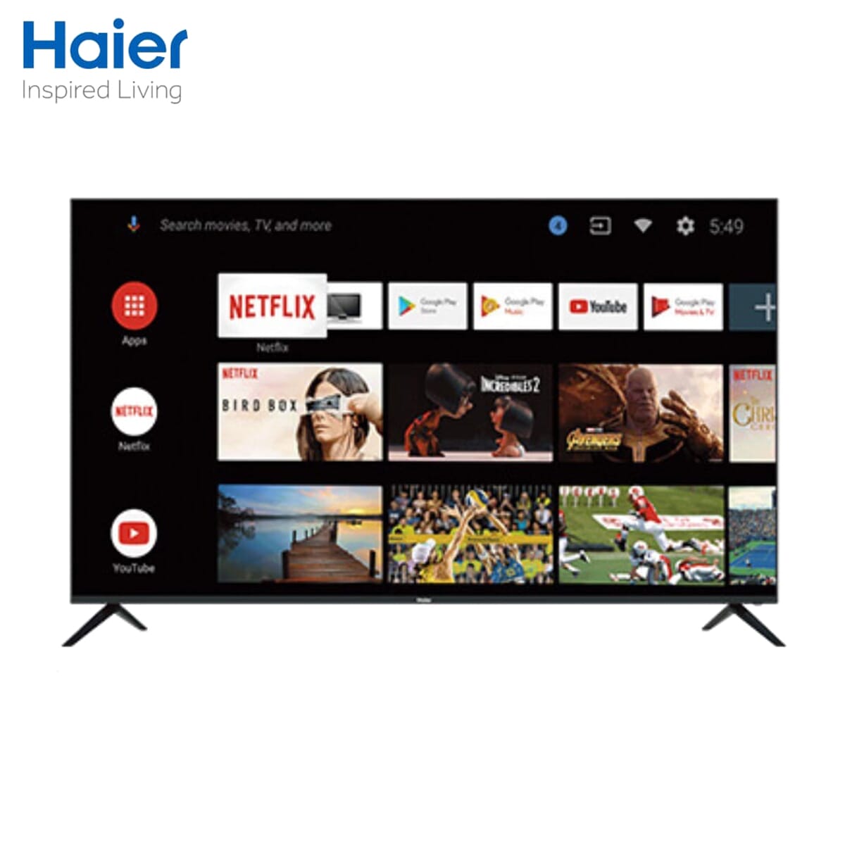 Haier 65 Inch 4K Bezel Less Google Android TV - Smart AI Plus (LE65K6600HQGA)