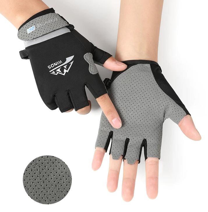 Men Summer Breathable Half Gloves for Mobile, Driving, Cycling & Outdoors