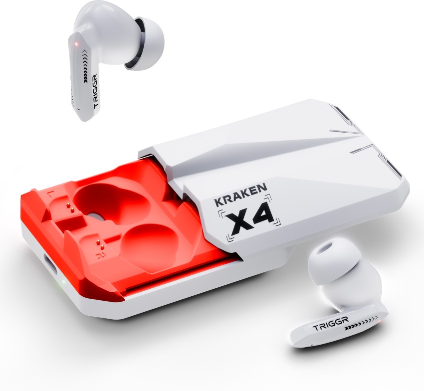TRIGGR Kraken X4 with 13mm Drivers, 40ms Latency, ENC, 60H Battery, Rubber Finish, v5.4 Bluetooth Earbud