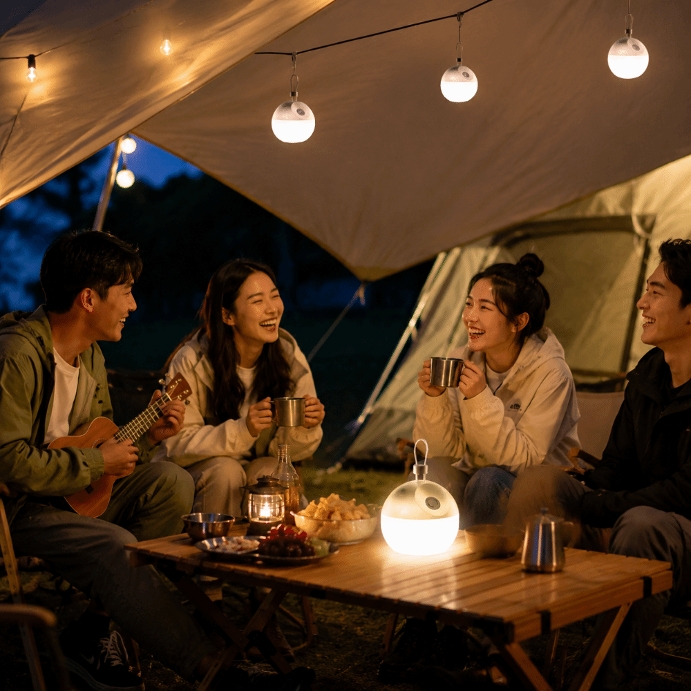 Comfortable Ambient Atmosphere Soft Silicone Material Rechargeable Camping Light Warm White Dual Modes Rechargeable Portable Tent Lamp Steady Soft Illumination Compact Lightweight Long Lasting Ambient Light Hiking