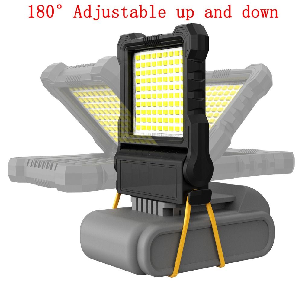 New Angle Adjustable LED Work Light Super Bright Rotatable Outdoor Searchlight Long-Lasting Strong Light Durable Portable Work Lights 12-72V Li-ion Battery
