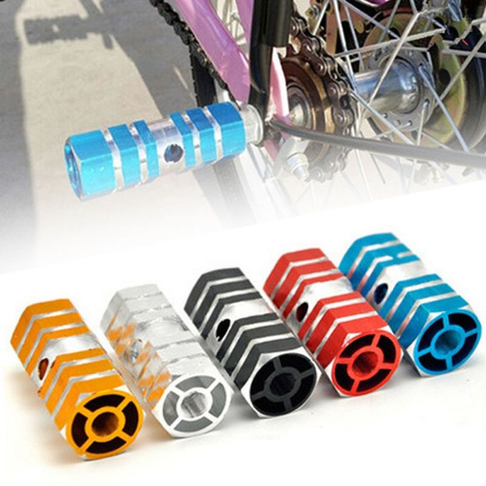 Non-Slip Road Bike Grooves Aluminum Alloy BMX Hexagonal Bicycle Front Rear Wheel Bike Axle Pedal Stunt Pegs