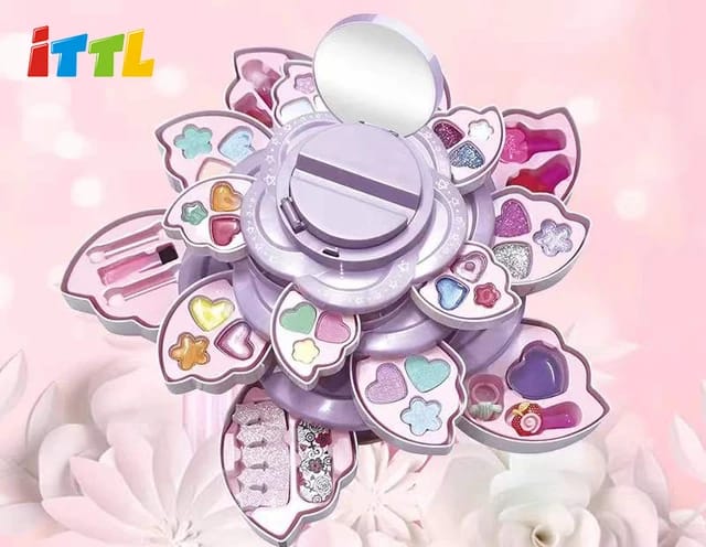 Bizzy Angel's Wings Girls Makeup Kit, Washable Girls Makeup Set Pretend Play Princess Makeup Birthday Gifts Toys for Girls Toddlers
