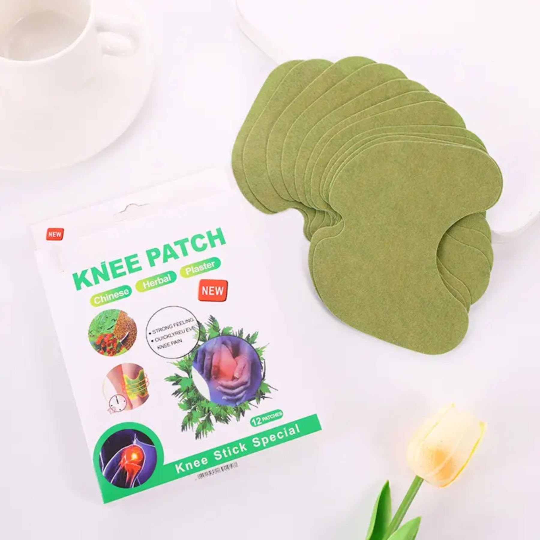 Herbal Pain Relief Knee Therapy Patch - Anti-Inflammation & Comfort Support (Pack of 10)