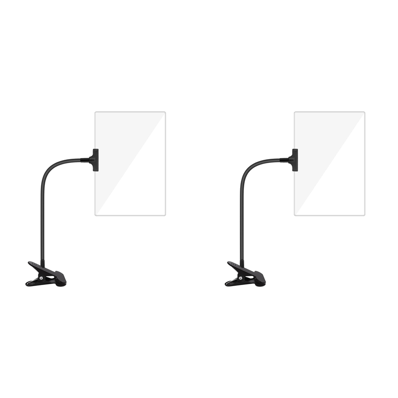 fasdaga 2pcs 5X Magnifying Glass with Clip,6x3.5Inch Magnifier with Clamp Adjustable Flexible Gooseneck,Clip on Magnifying Glass