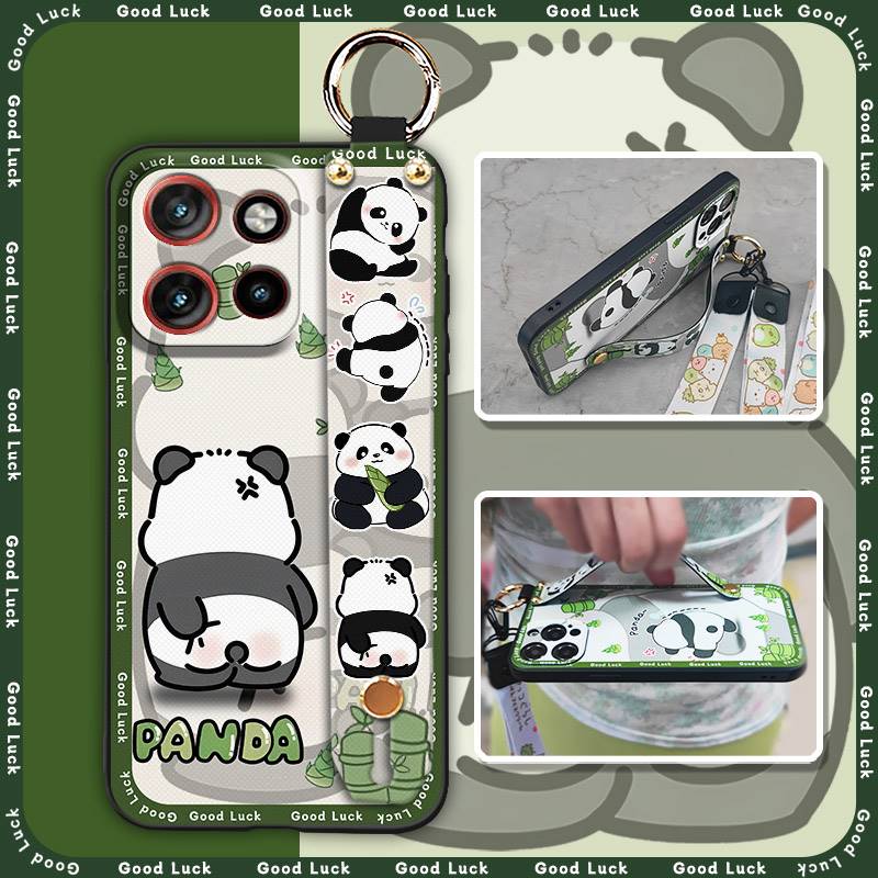 Waterproof Dirt-resistant Phone Case For OPPO Reno6Z 5G Wrist Strap Kickstand Lanyard Silicone Shockproof ring Cute