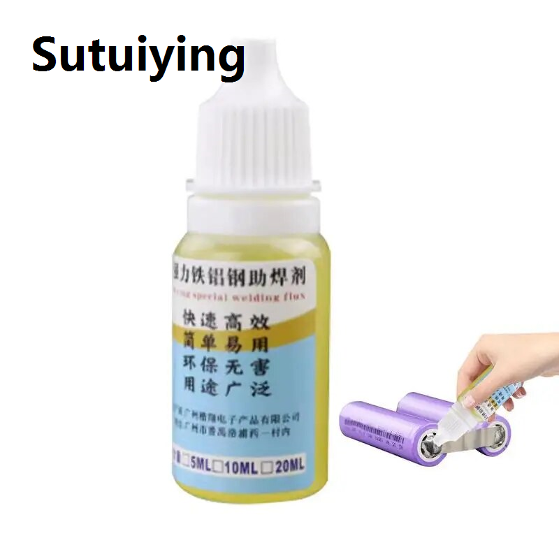 Sutuiying solder paste Soldering Flux Liquid 0.33oz Aluminum Metal Electronics Copper Soldering Flux No Water Cleaning 18650 Battery Soldering Fluidhand tools