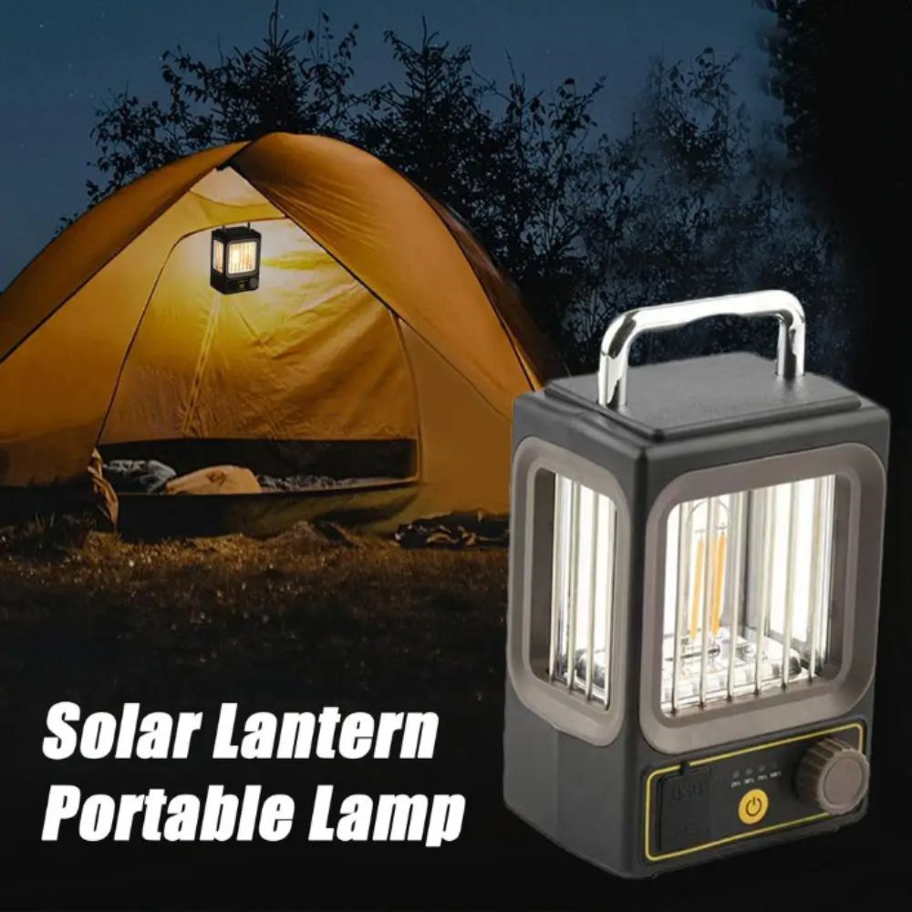 -Border Stepless Dimming Solar Garden Lamp Rechargeable Battery Convenient Charging Camping Lamp Waterproof Design Handheld Operation Solar Lantern Yard Decoration